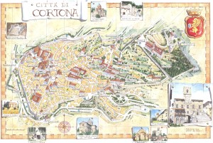 Vecchia mappa di Cortona